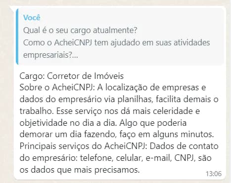 Corretor de imóveis usando AquiCNPJ